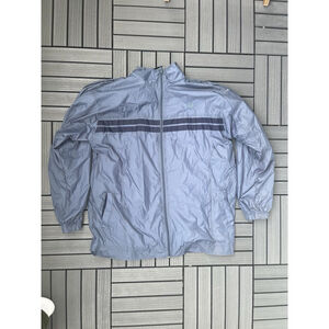Wilson Windbreaker Jacket Mens XL Blue Full Zip Pockets Logo Long Sleeve